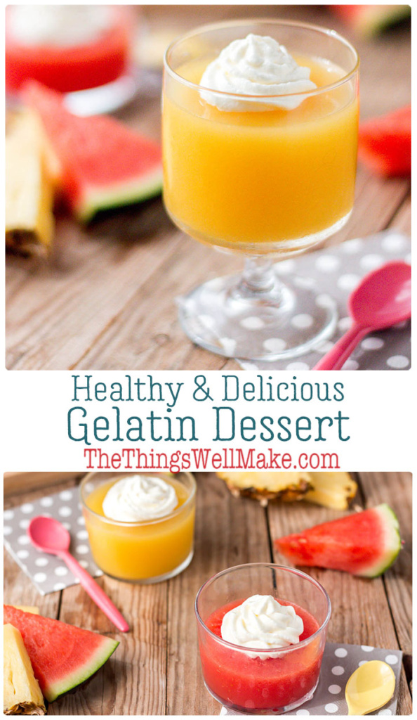 Ditch the artificial colors and flavorings of packaged Jell-O by making your own healthy gelatin dessert using fresh fruits and fruit juices. Learn which fresh fruits gel, and why some won't work (and how to use them). #gelatin #jello #dessert #healthydesserts #miy #thethingswellmake