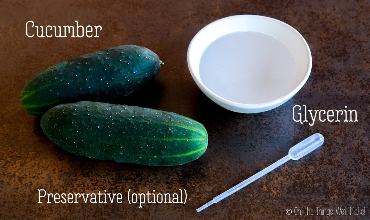 ingredients for a homemade cucumber extract