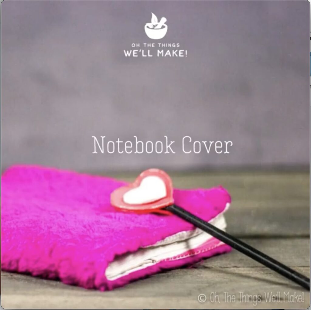 notebook with fuzzy pink notebook cover