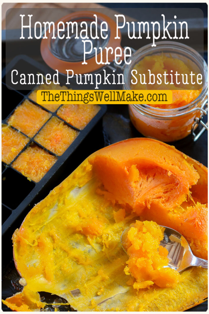Looking for a tasty pumpkin puree to use in recipes? Store-bought brands may contain sugars and ingredients you can’t pronounce. Here’s how to easily make your own! #pumpkinpuree #nocans #pumpkinrecipes #thethingswellmake #miy #pantrybasics #fromscratch