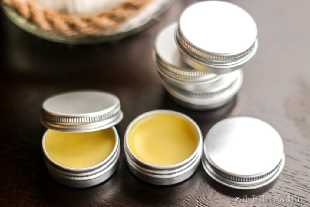 several tins of homemade solid perfume