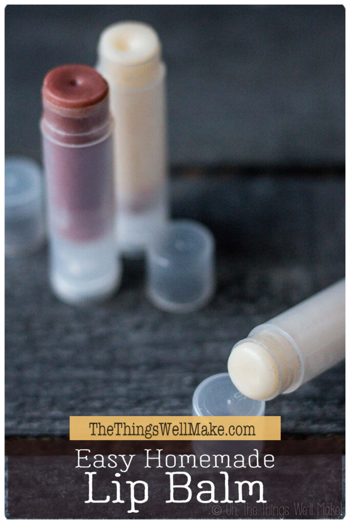 Soft and soothing, this easy, homemade lip balm can be whipped up in just a few minutes, and will help support the healing of chapped lips and skin. #thethingswellmake #diy #natural #lipbalm #homemade #naturalskincare #miy #naturallips