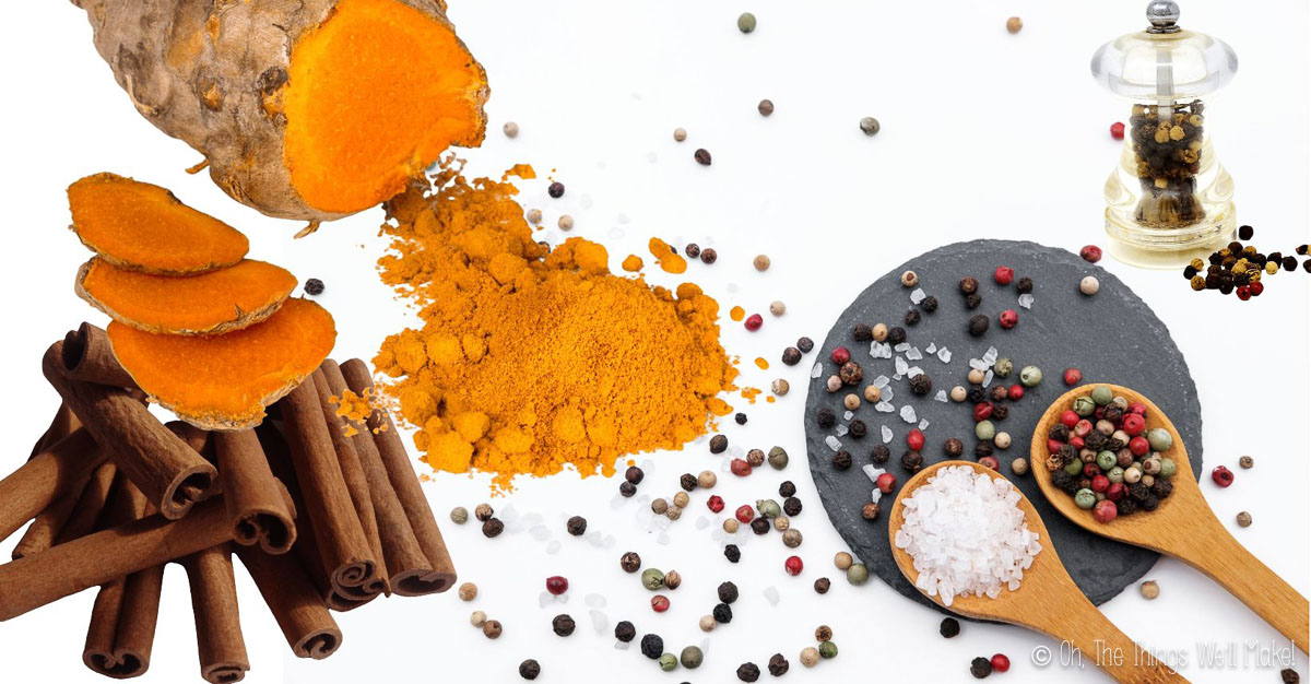 high oxalate spices: pepper, cinnamon, turmeric