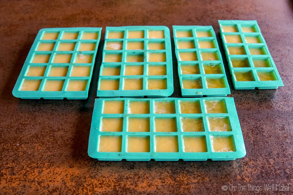cooling butter in silicone candy molds