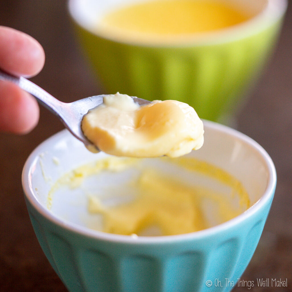 a spoonful of smooth custard