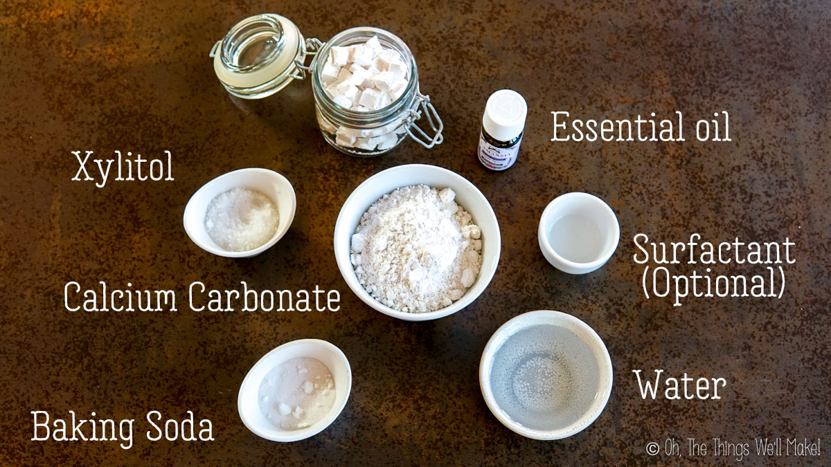 ingredients for homemade toothpaste tablets