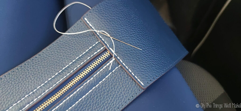 sewing the sides onto the zipper section