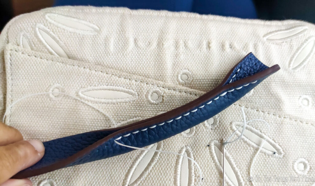 sewing the leather strap